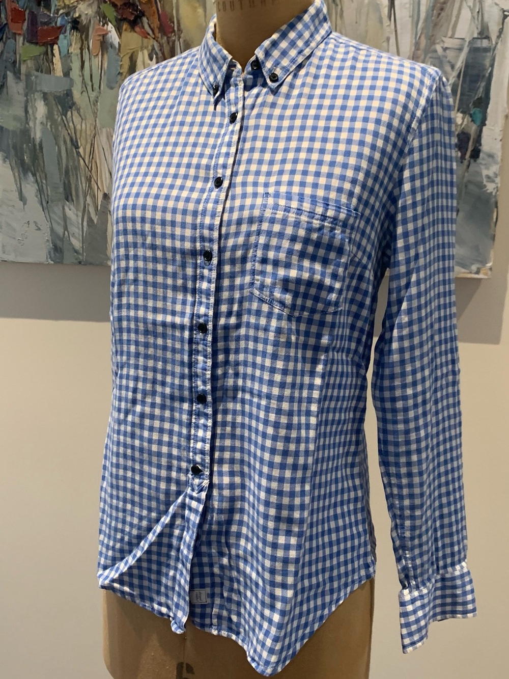 GAP Blue & White Gingham Button-Down Shirt